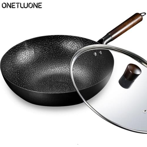 Iron Wok High Quality Traditional Cookware Iron Wok Non-stick Pan Non-coating Pan