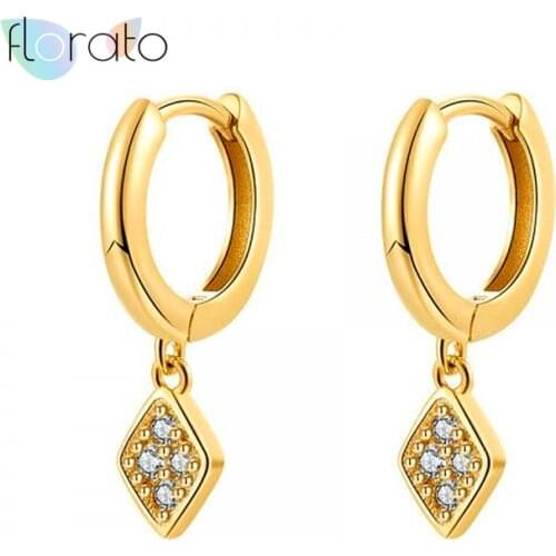 Silver Hoop Earrings 925 Smooth Round Circle Unique Crystal Zircon Circle Hoop Earrings for Women Fashion Jewelry Accessories