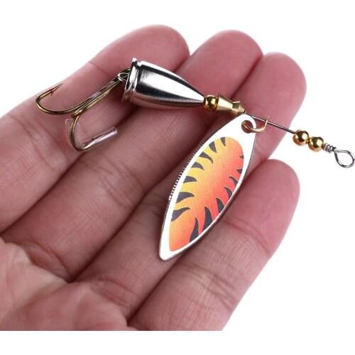 1pcs/lot rotated Sequins spinner Metal Fishing Lures Artificial Spoon Lures with 6# Hook Hard Bait 7.8cm/10g