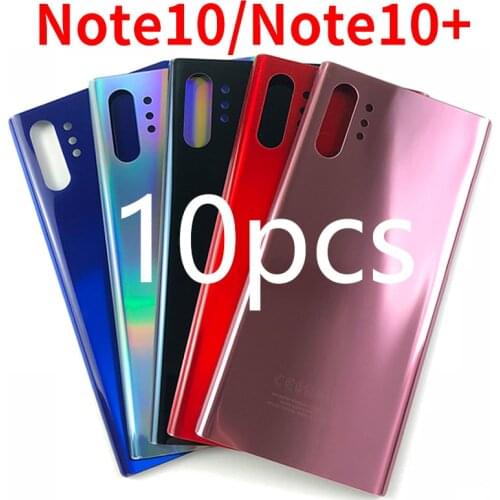 10pcs Note10 Housing For Samsung Galaxy Note 10 Plus Battery Cover Repair Replace Back Door Phone Rear Case + Logo N970 N975