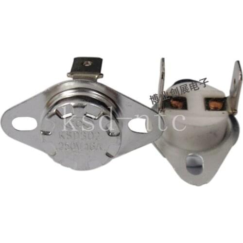 10PCS Thermostat KSD302/KSD301 Ceramics 16A250V 160C 165C 170C 175C 180C 185C 190C 195C 200C 210C degrees Normally Closed