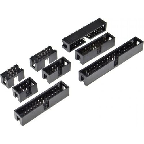100pcs Dip 6/10/20/26/34/40 PIN 2.54MM pitch MALE SOCKET straight idc box headers PCB CONNECTOR DOUBLE ROW 10P/20P/50P DC3 HEADE