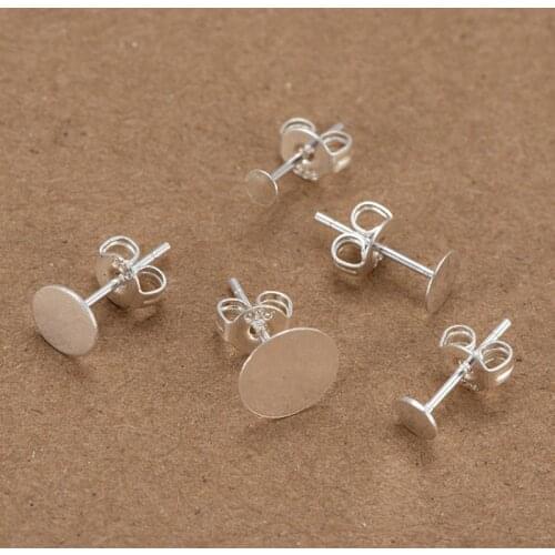 100 pieces/batch Earrings Earrings Hollow Column Base Pins with Earring Plugs DIY Jewelry Making Ear Back