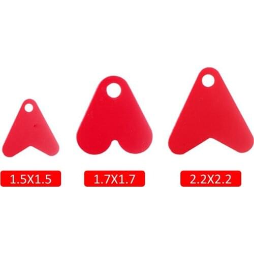 100Pcs Plastic Fishtail For Spinners Sequin Trout Spoon Fishing Lures Red Heart Sequins Attracting Fishes