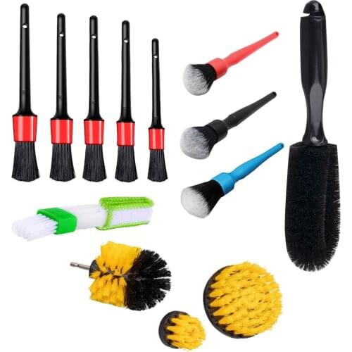13/9/8 Pcs Car Cleaning Brush Detailing Brush Set Car Wash Clean Brushes Car Wheel Brush Interior Exterior Leather Air Outlet