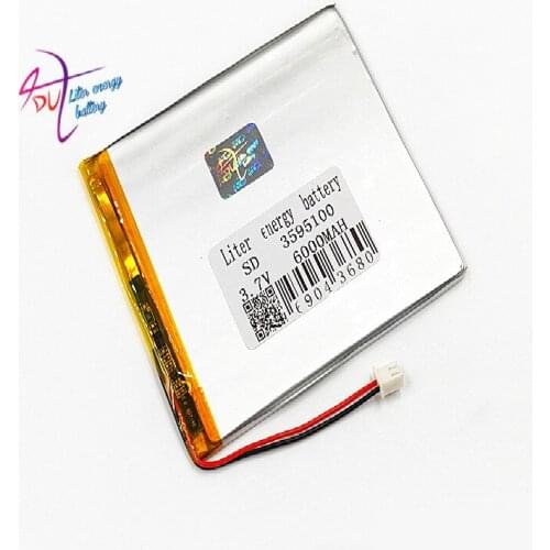 XHR-2P 2.54 3.7V 6000MAH 3595100 lithium polymer battery backup power supply 3493100 mobile audio-visual GPS LED lights