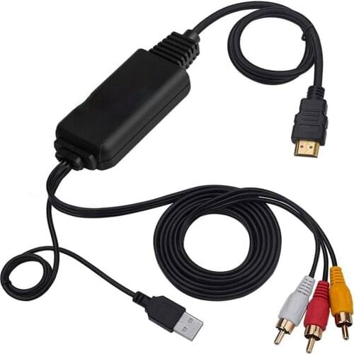 3RCA To HDMI-Compatiable Av Video Audio Cable Composite Adapters 1080p With Usb Charging Cable Converter Adapter