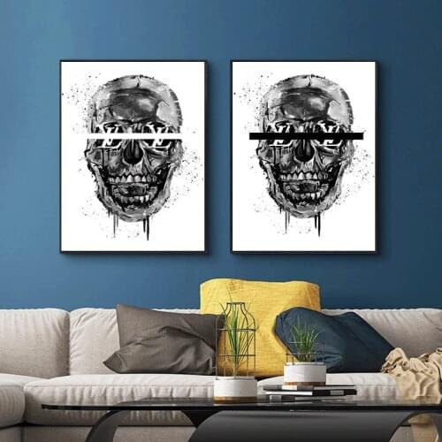 Abstract Skull Posters Canvas Painting Modern Room Decor Paintings Wall Art Prints on Canvas Wall Pictures for Wall Decor