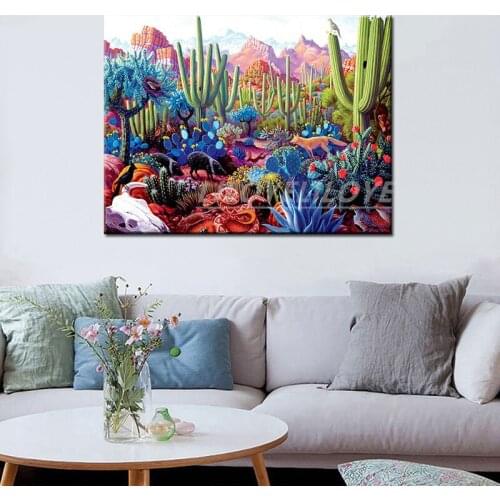 5D Diy Diamond Painting Cartoon Full Round Cross-Stitch Desert Oasis Diamond Mosaic Rhinestone Picture Embroidery Sale FG1296