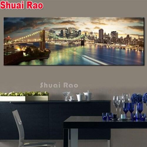 Manhattan New York 5D DIY diamond Painting Full Square drill Diamond embroidery Mosaic Cross Stitch Home Decor Cityscape