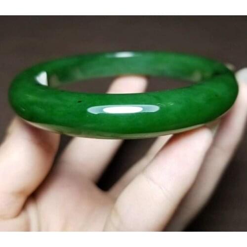 J06#Russian material and Tian Yu ice bottom spinach green jasper bracelet