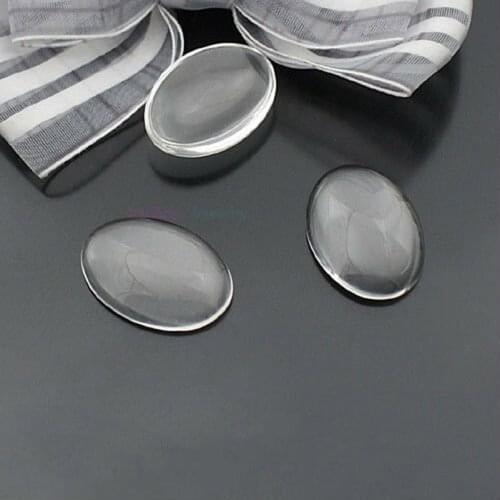 50pcs 13*18mm (5.1mm Thick) Clear Oval Domed Magnifying Acrylic Glass Cabochons For DIY Photo Pendant Tray Setting
