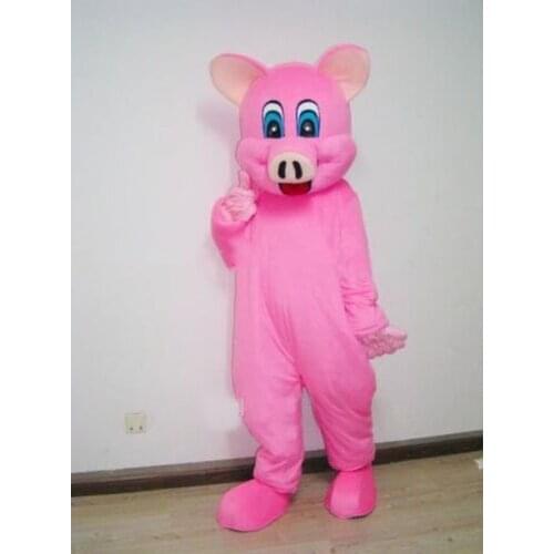 Pink Pig Mascot Costume Suits Cosplay Party Game Dress Outfit Clothing Carnival Halloween Handmade Interesting Cartoon Character