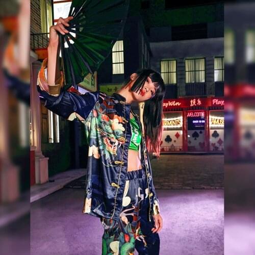 Chinese Style Korean WomenS Group Jazz Performance Costumes New Hip-Hop Dance Clothing Nightclub Bar Festival Outfits DN8080