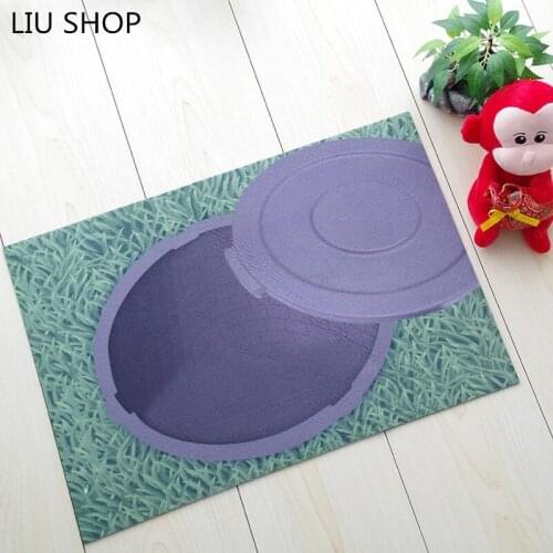 LIU doormat natural rubber trap Manhole cover 3D foam cushion antiskid mat waterproof rug hallway toilet floor carpet 40*60cm