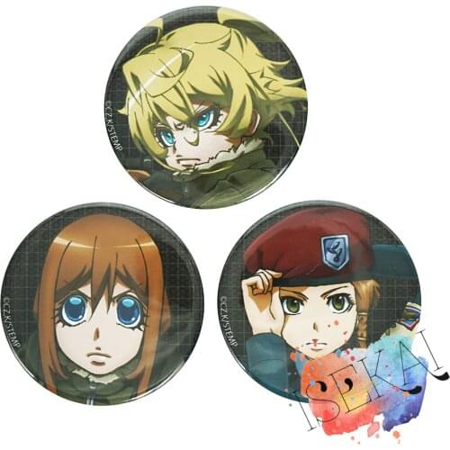 Saga of Tanya the Evil Anime Badge Tanya Von Degurechaff Viktoriya Ivanovna Serebryakov Metal Badge Brooch Pins