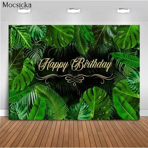 Mocsicka Birthday Party Background Tropical Rain Forest Decoration Style Baby Portrait Photo Background Photography Studio