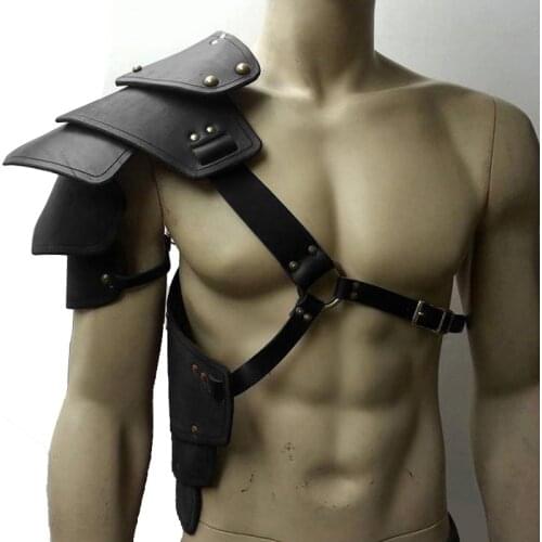 Medieval Pauldrons Leather Single Spaulder Shoulder Armour Vikings Spartacus Knights Warrior Body Guard Cosplay Costume For Men