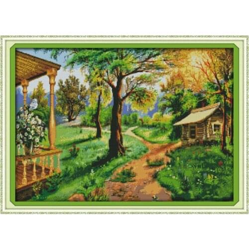Rural scenery counted printed on the canvas 11CT 14CT DIY kit wholesale Chinese Cross Stitch embroidery needlework Sets