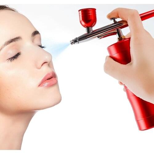 New 0.3mm Mini Air Compressor Kit Air-Brush Paint Spray Gun Airbrush For Nail Art Tattoo Craft Cake Nano Fog Mist Sprayer