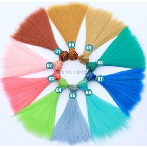 200pcs 15cm*100CM black gold brown khaki white grey colorful short straight wig hair2 doll accessories sewing