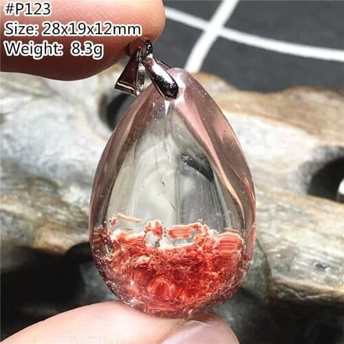 Top Natural Phantom Quartz Stone Pendant For Women Men Beauty Luck Love Healing Crystal Silver 28x19x12mm Beads Gemstone AAAAA