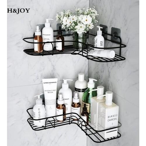 Bathroom Shelf Organizer Shelves Corner Frame Iron Shower Caddy Storage Rack Shampoo Holder For Bathroom Accessories H&JOY