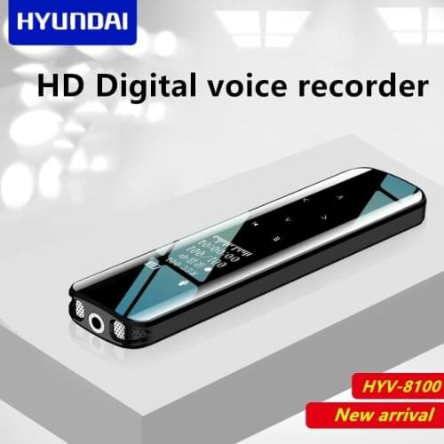 Hyundai HYV-8100 portable mini digital voice recorder voice-activated DSP denoise Dictaphone touch screen w/t stereo MP3 speaker