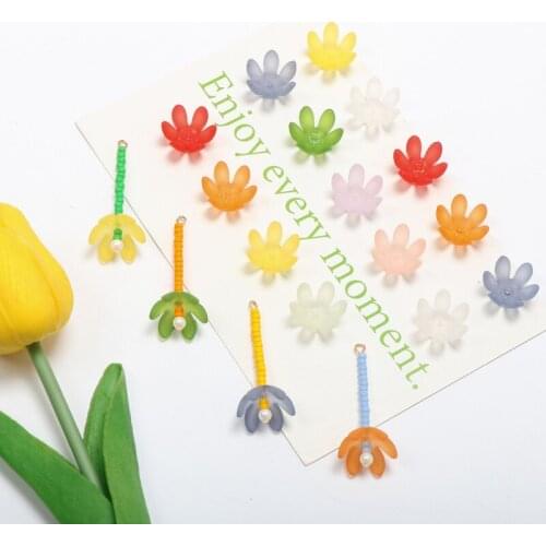Lovely childlike color Hyun-a Kim claw acrylic frosted flowers DIY handmade jewelry earrings accessories materials