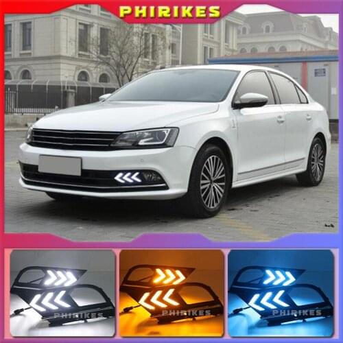 Fog lamp For Volkswagen VW Jetta Sagitar MK6 2015-2018 car styling driving LED DRL Daytime Running Light Daylight