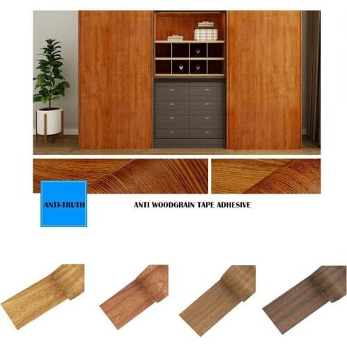 Realistic Wood Grain Repair Adhensive Duct Tape Furniture Renovation Skirting Line Floor Sticker Home Decor Accessories