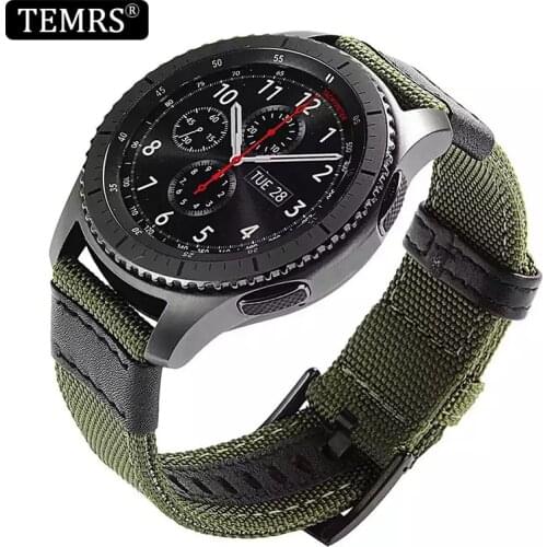 Watchband 22mm20mm Nylon Canvas Watch Strap Sport Men Coffee Blue Green Watch Band Belt for Samsung Galaxy Strap Replacement