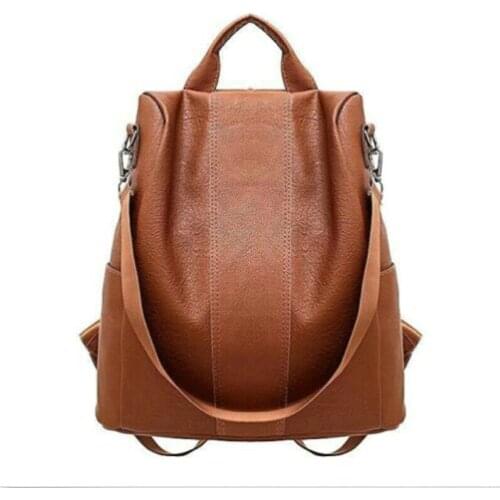 Fashion Lady Women PU Leather anti-theft Backpack Large Capacity Travel Classic Shoulder Bag Adjustable Ladies Rucksack