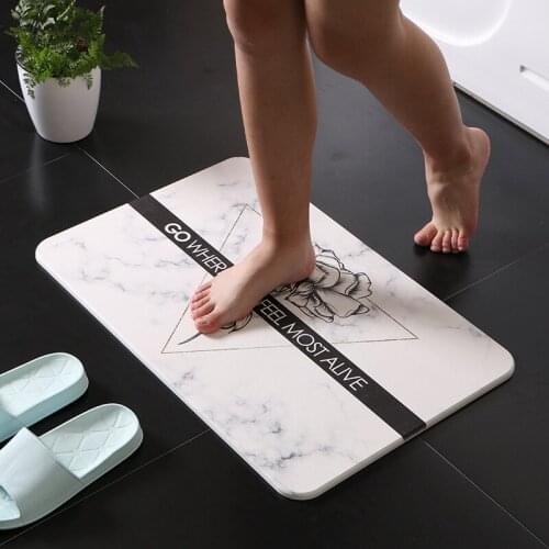 Nordic marble-style diatom mud mat durable and quick-drying absorbent bathroom carpet non-slip diatom carpet