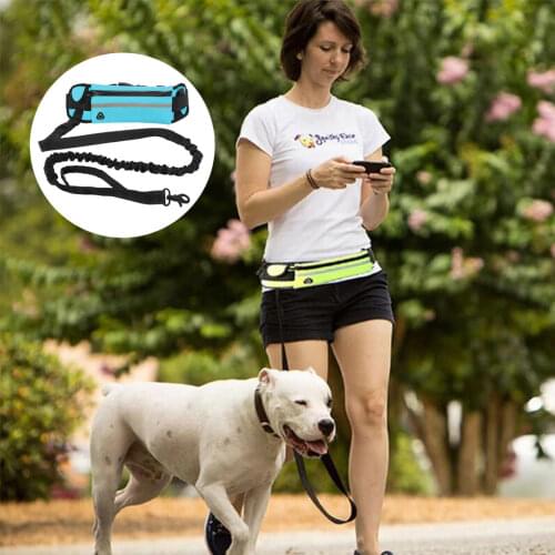 Waist Bag Men Women Reflective Leash Traction Rope Pet Dog Running Belt Elastic Hands Freely Jogging Pull Dog Leash