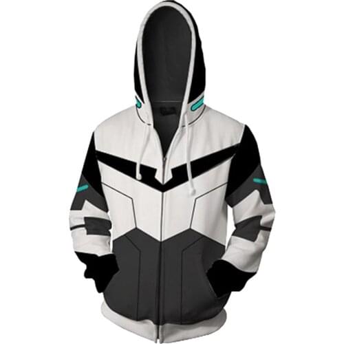 Voltron:Legendary Defender Shiro Cosplay Costume Hoodie Sweatshirt Zip Up Jacket Coat
