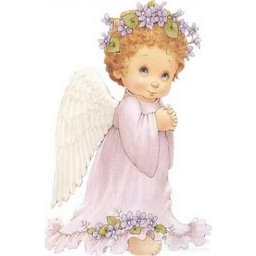 Yarn Hooks Manualidades Knitting Needles Beadwork Diamond Mosaic Diamond Pattern Angel Girl Child Embroidery cross-stitch Hobby