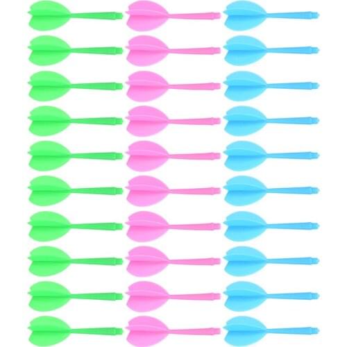 Darts Replacement Accessories ABS Multicolor Durable Plastic Darts Shaft Flight Combo Set Red Yellow Blue 30 Pieces