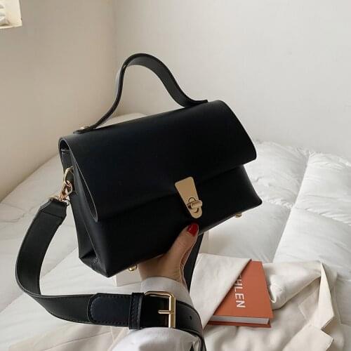 Female Crossbody Bags PU Solid Color Handbag Womens Leather Large Capility Lock Messenger Shopper Bag Summer Shoulder bag M040