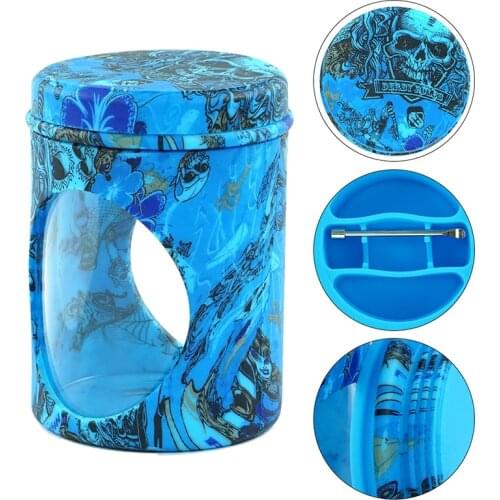 180ml Storage Tank Glass Container with Silicone Cover Smoking Accessories Herb Storage Jar Kitchen Supplies Store Spice