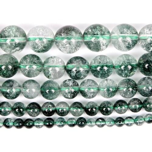 4-12mm Natural Stone Bead Smooth Round Loose Chorite-Crystals Bead For Jewelry Making DIY Charm Bracelet Necklace Handmade