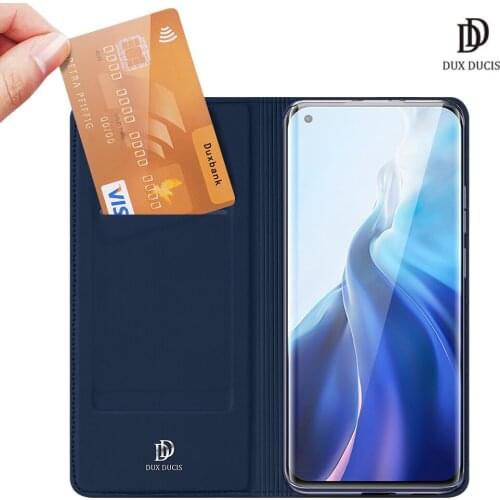 For Xiaomi Mi 11 DUX DUCIS Skin Pro Series Flip Cover Luxury Leather Wallet Case Full Good Protection Steady Stand