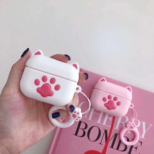 Cute Cat Claw Case For apple airpods 2 1 3 Cover Wireless anti Scratch ear phone airpod Ring Soft Silicone air pod pro Case Skin