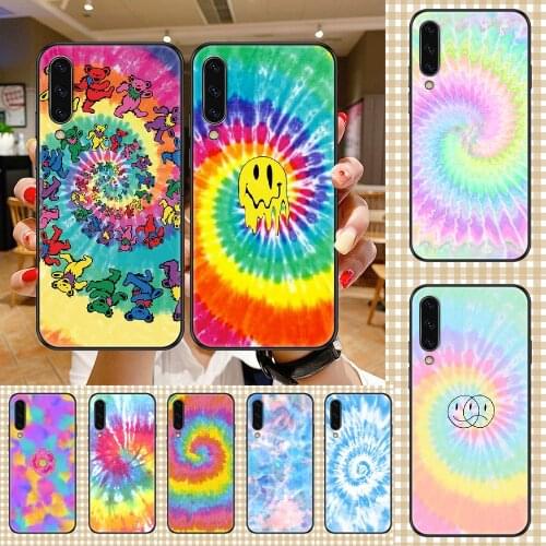 Art Tie Dye Pattern Batik Phone case For Samsung Galaxy A 3 5 7 8 10 20 21 30 40 50 51 70 71 E S 2016 2018 4G black trend Etui