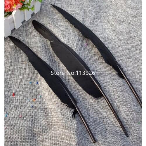 Cheap Goose Feathers for sale!500pcs/lot 20-30cm curly goose feather Dyed black goose feathers for costume Decoration DIY CRAFT