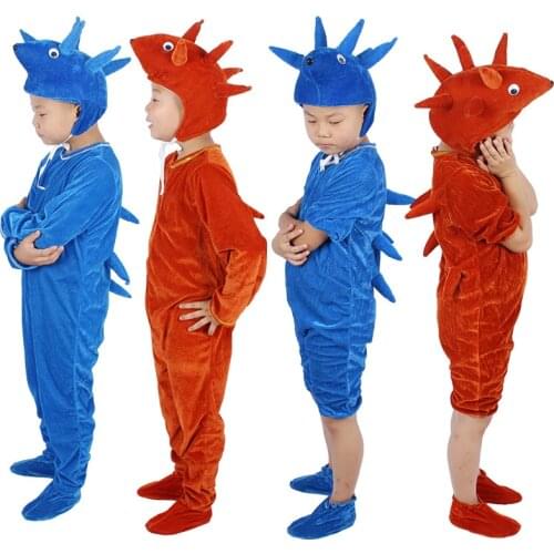 Kids Hedgehog Cosplay Costume Animals Onesie Hooded Anime Funny Suit Kindergarten Party Games Set Halloween Stage Performance