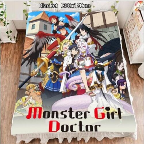 Anime Fleece Blanket Monster Girl Doctor Neikes Saphentite carpet soft 200x150cm Blankets and Bedspreads for Beds