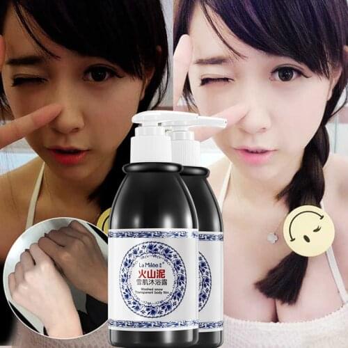 Volcanic Mud Shower Gel Whole Body Wash Fast Whitening Deep Clean Skin Exfoliate Moisturizing Body Care 250ml