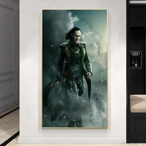 Canvas Painting Movie Poster Print Family Room Cafe Bar Decoration Canvas Wall Thor Cloth Painting Retro Decorative Wall Picture