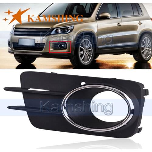 CAPQX For VW Tiguan 2009 2010 2011 Front Bumper Anti-fog Light Frame Cover Chrome Fog Lamp Hood Shell Trim Cap Lid Housing